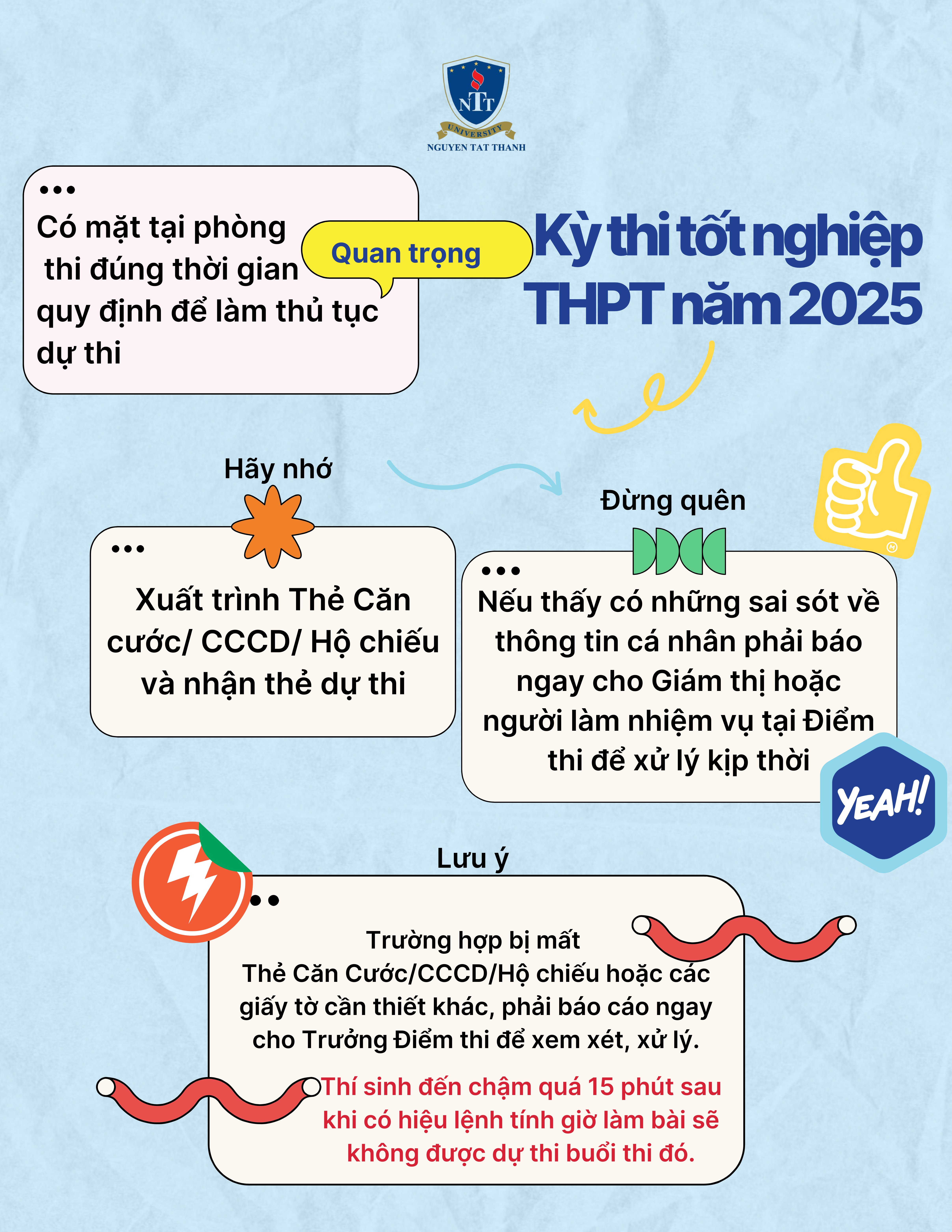 Những lưu ý quan trọng khi làm thủ tục dự thi tốt nghiệp THPT năm 2025