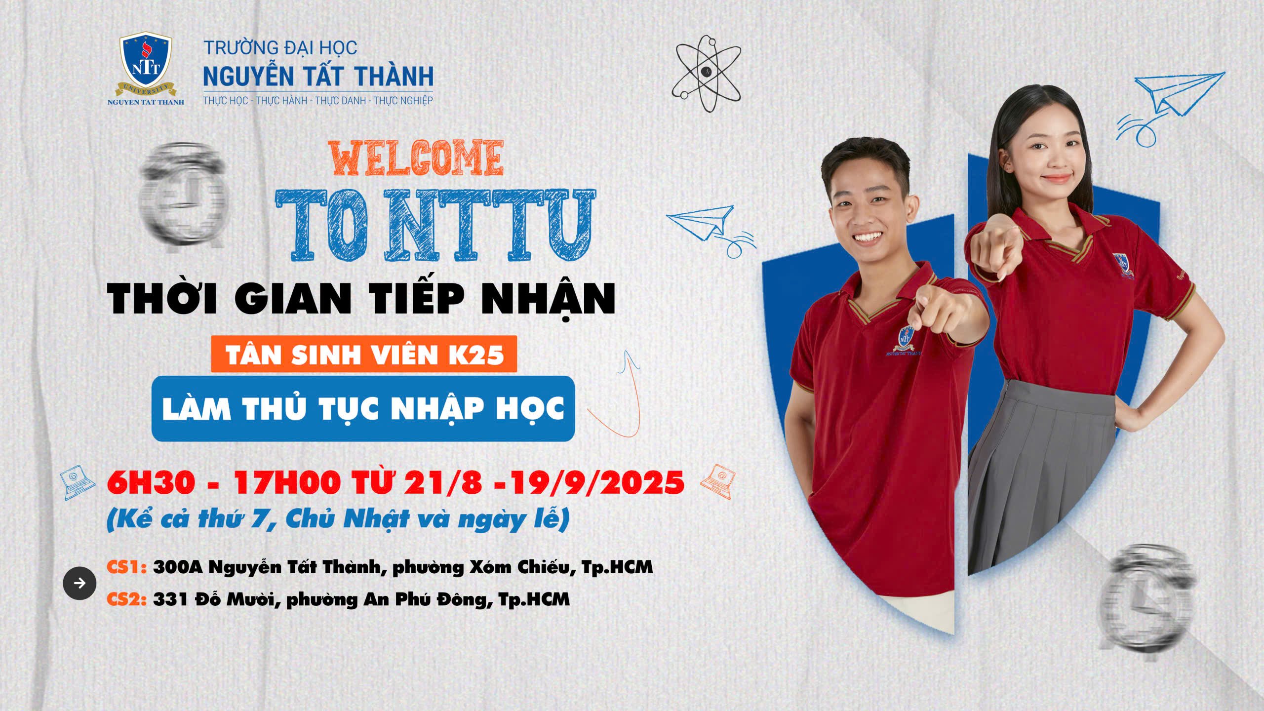 THỜI GIAN TIẾP NHẬN LÀM THỦ TỤC NHẬP HỌC – K25 đã sẵn sàng