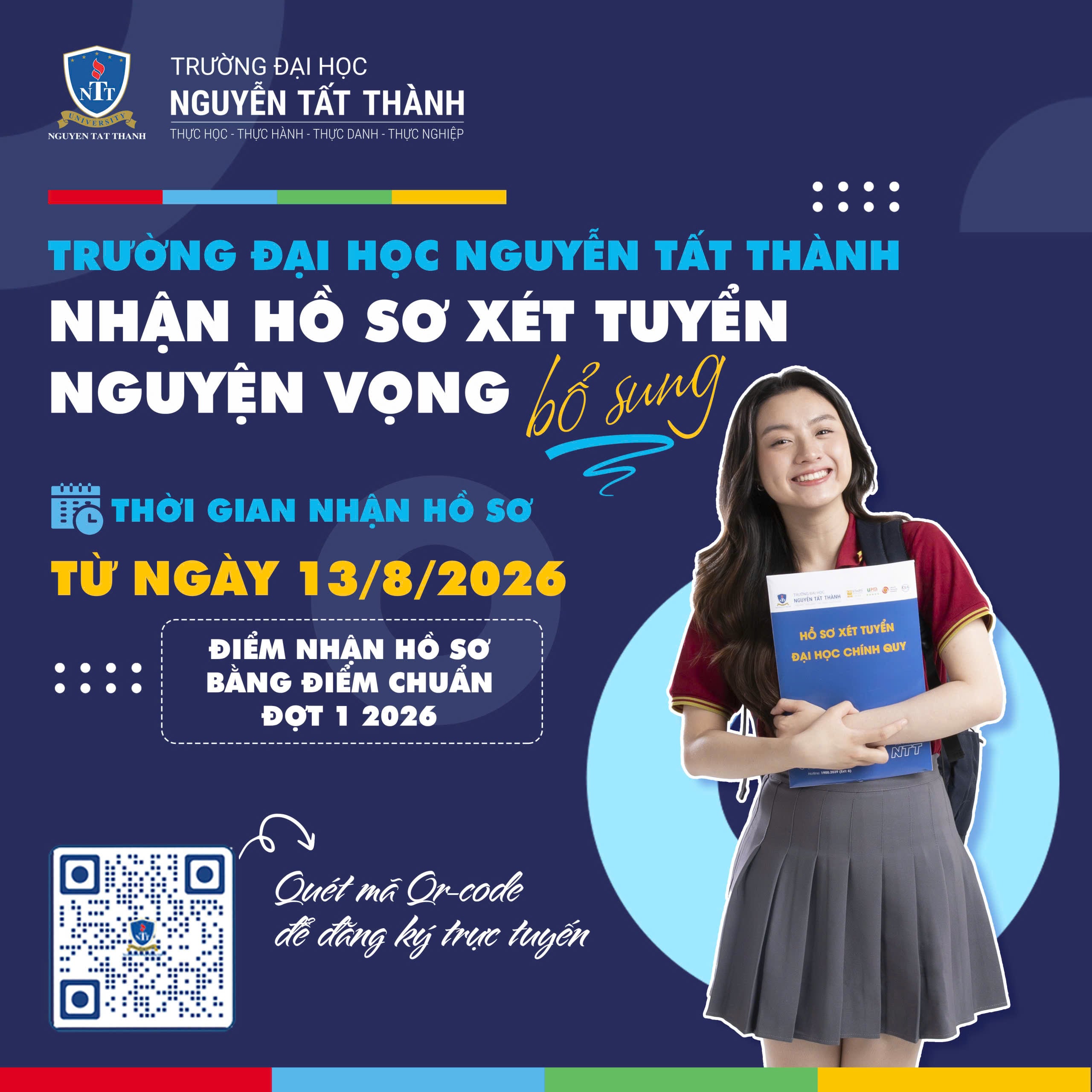 NTTU THÔNG BÁO NHẬN HỒ SƠ XÉT TUYỂN NGUYỆN VỌNG BỔ SUNG 2026!