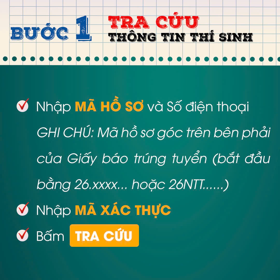 Hướng dẫn thí sinh trúng tuyển làm thủ tục nhập học trực tuyến – năm 2026