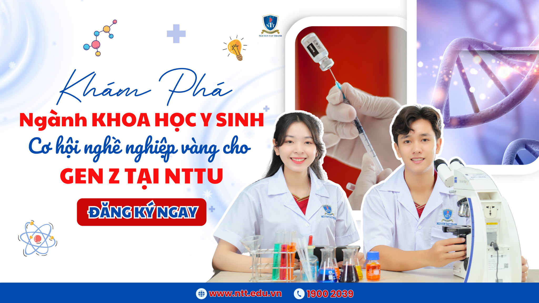 KHOA HỌC Y SINH – Ngành học "xịn xò" cho Gen Z đam mê công nghệ & sức khỏe tại trường Đại học Nguyễn Tất Thành