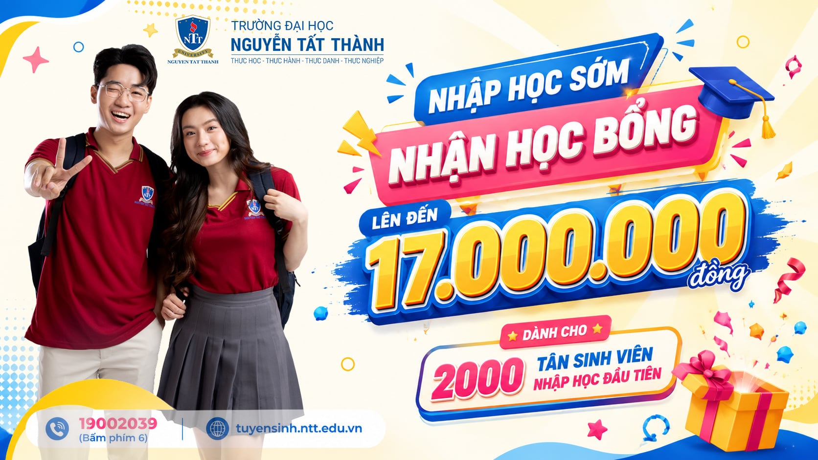 NTTU thông báo thời gian nhập học 2026: 2.000 tân sinh viên đầu tiên nhận học bổng đến 17 triệu đồng